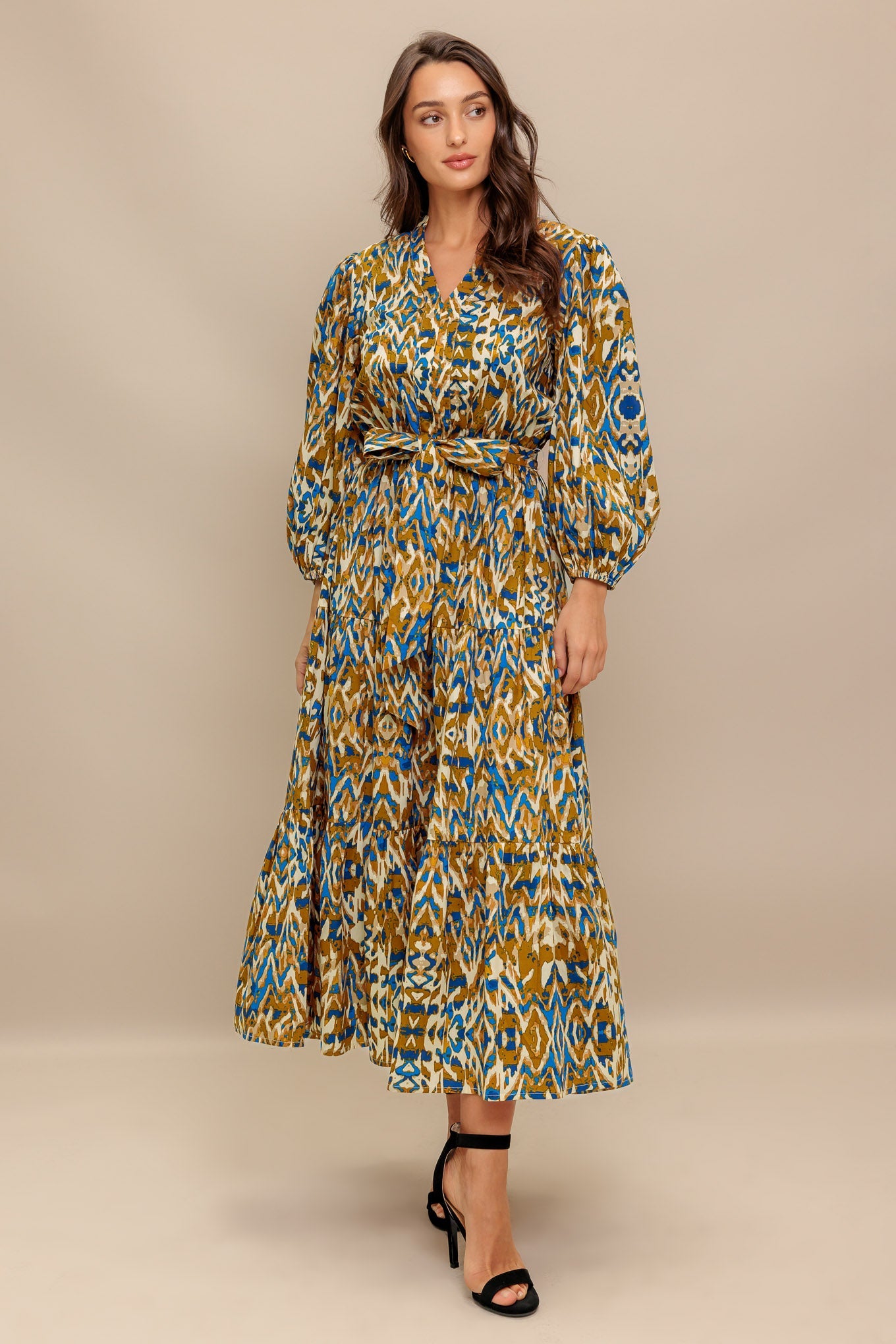 TERRA VISION WOVEN MIDI DRESS