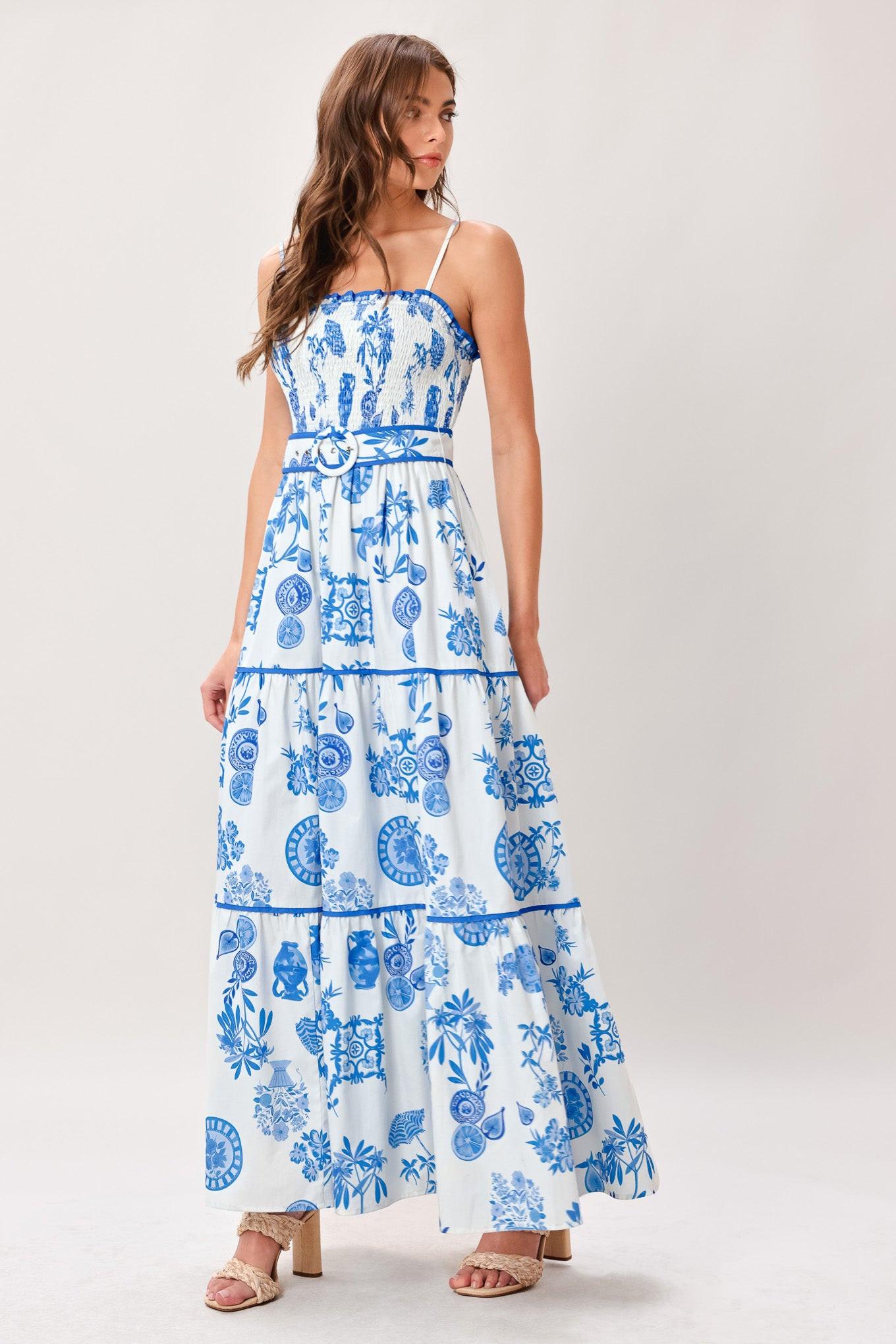 SANTORINI DREAM WOVEN MAXI DRESS