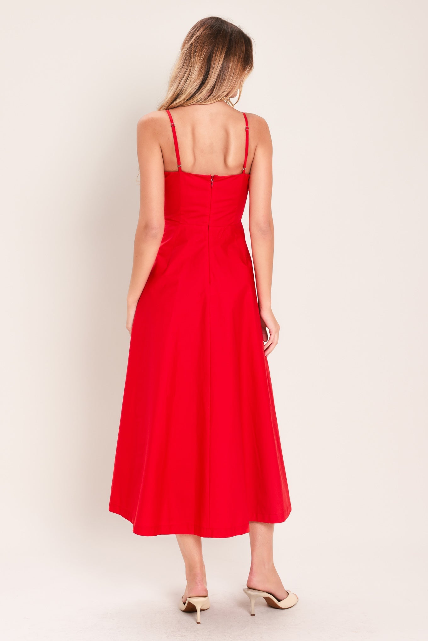 MODERN ROMANCE WOVEN MIDI DRESS