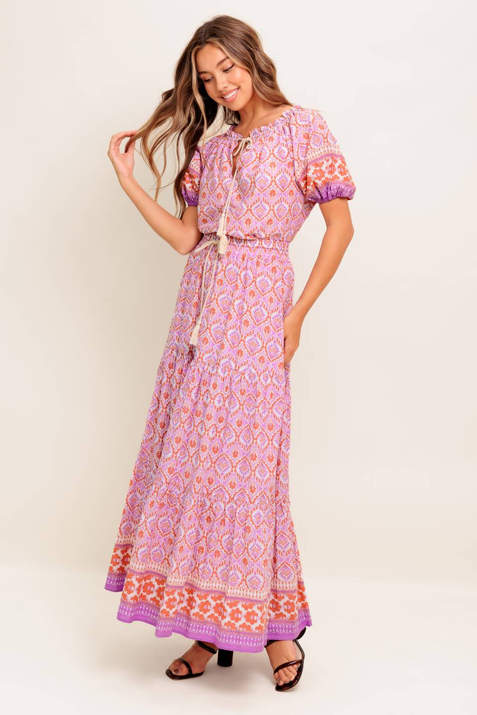 WHISPERING LAVENDER WOVEN MAXI SKIRT
