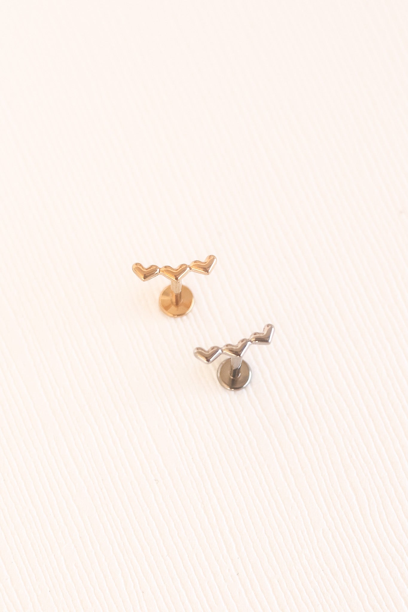 Heart Trio Flat Back Stud