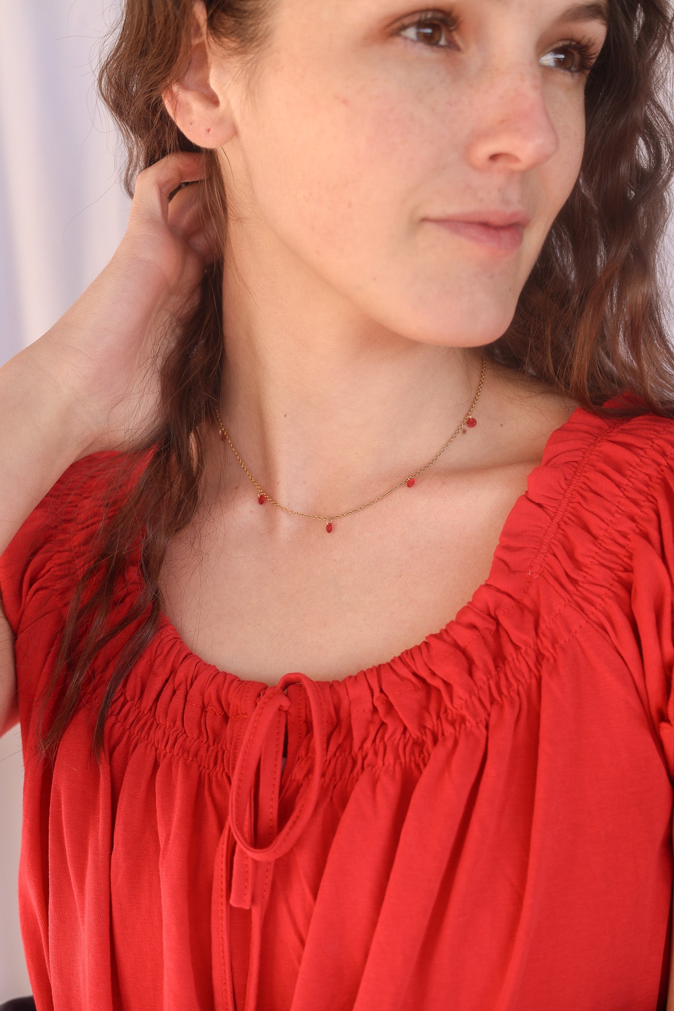 Madison Necklace in Red