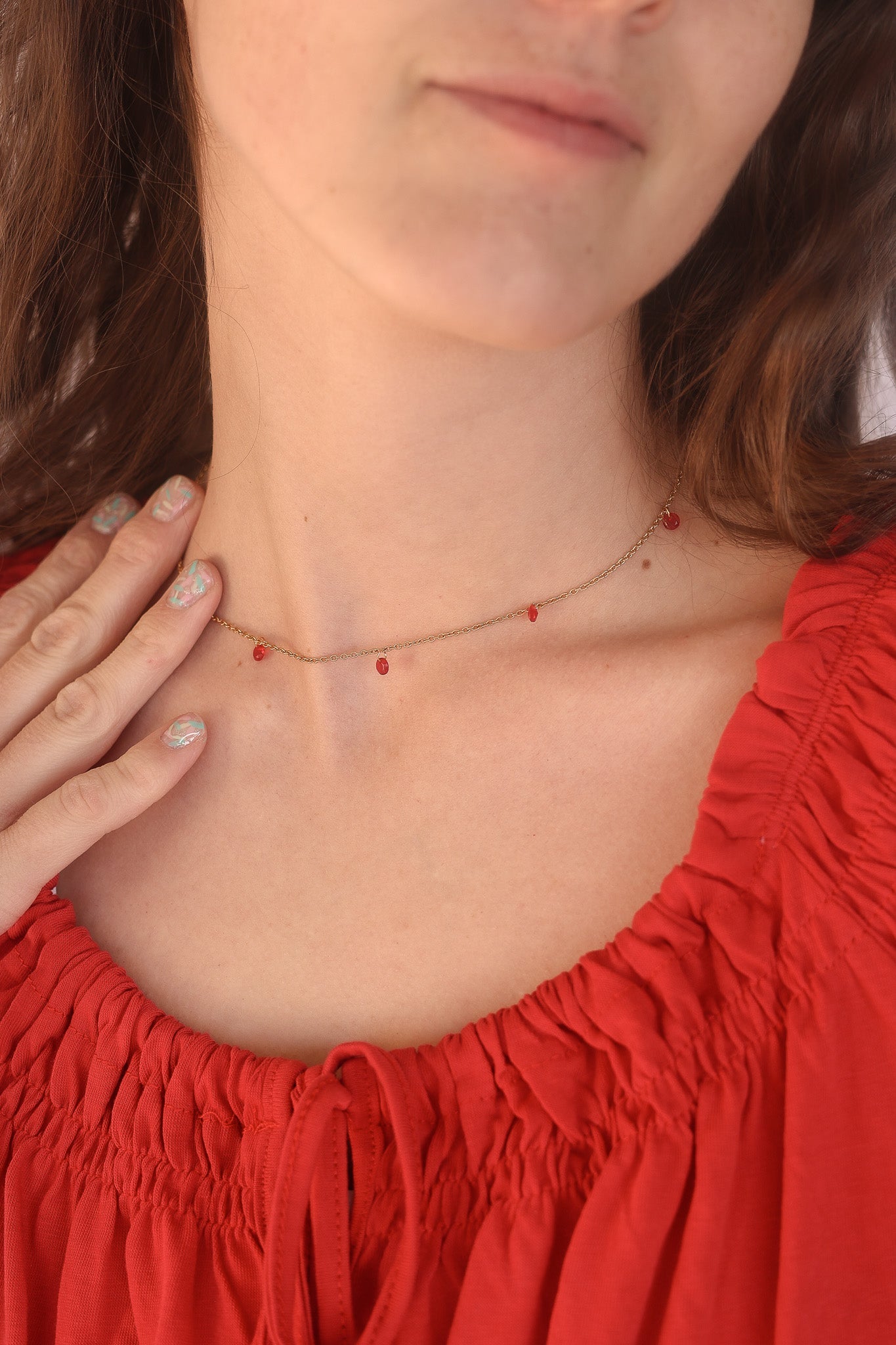 Madison Necklace in Red