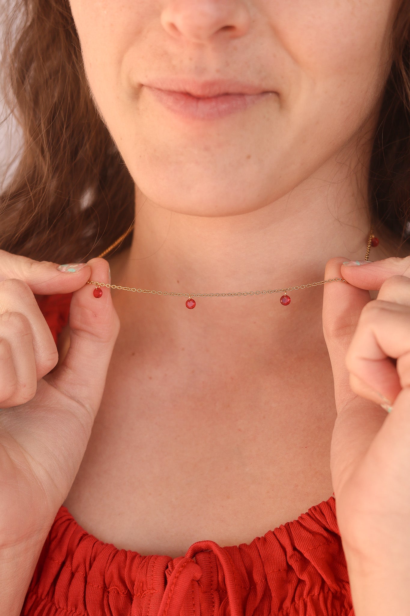 Madison Necklace in Red