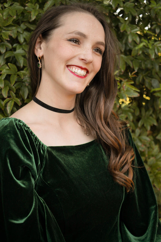 Clarisse Ribbon Choker in Black Velvet