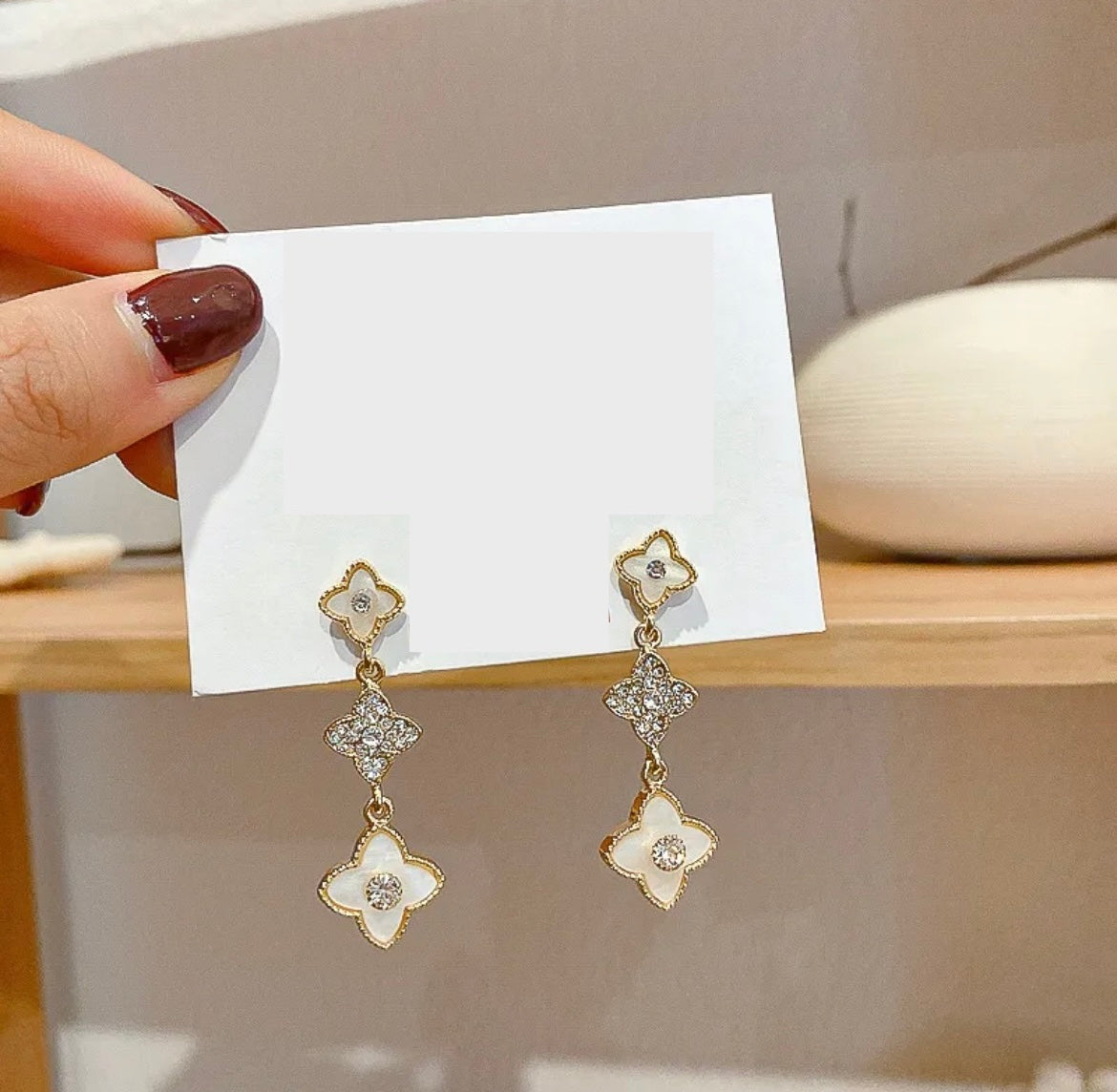 Pearl Flower Drop Earrings