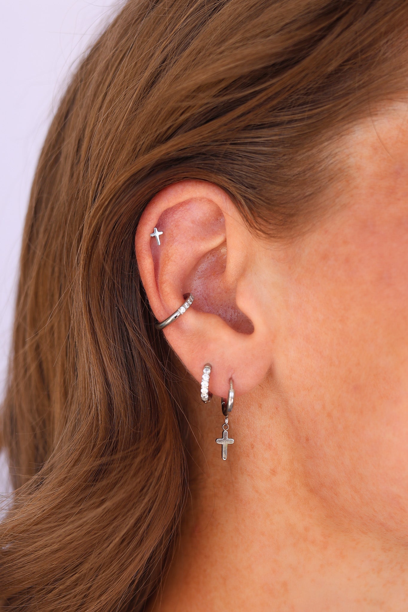 Cross Flat Back Stud
