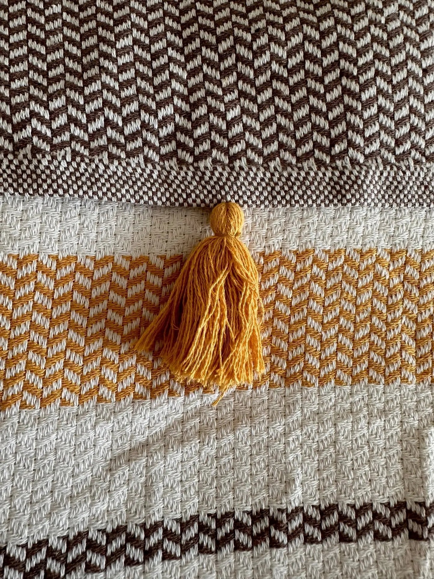 Bedspread - Cotton Pom Pom - Brown 110x118