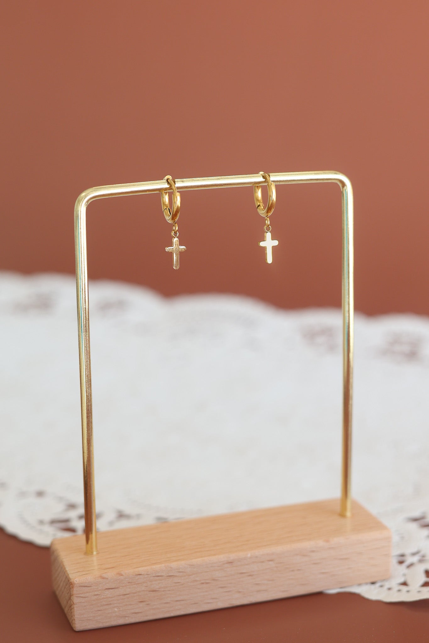 Dainty Cross Hoop