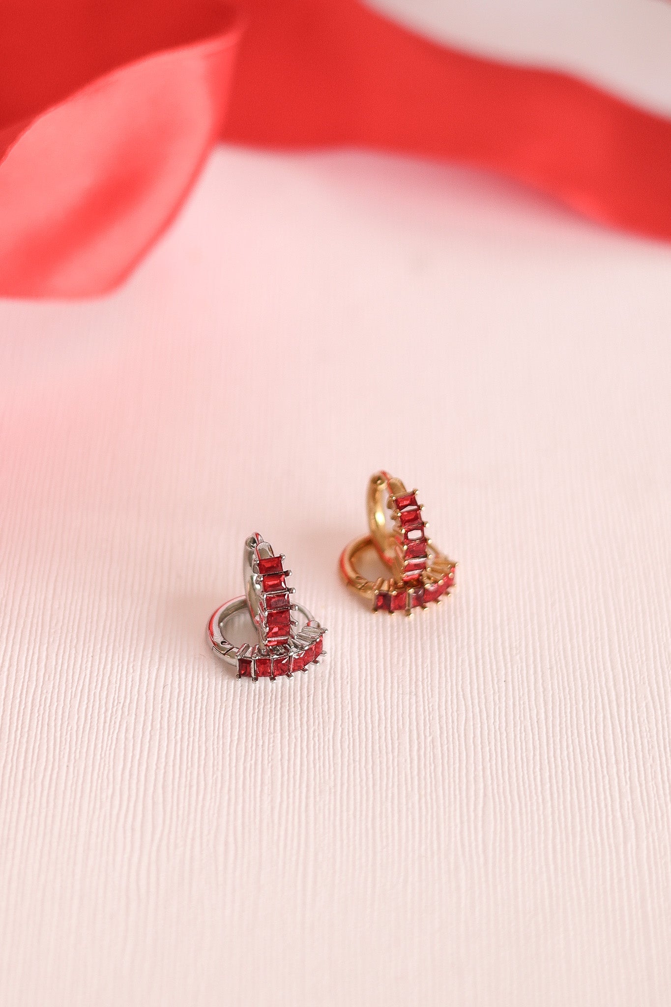 Diamond Hoop in Red