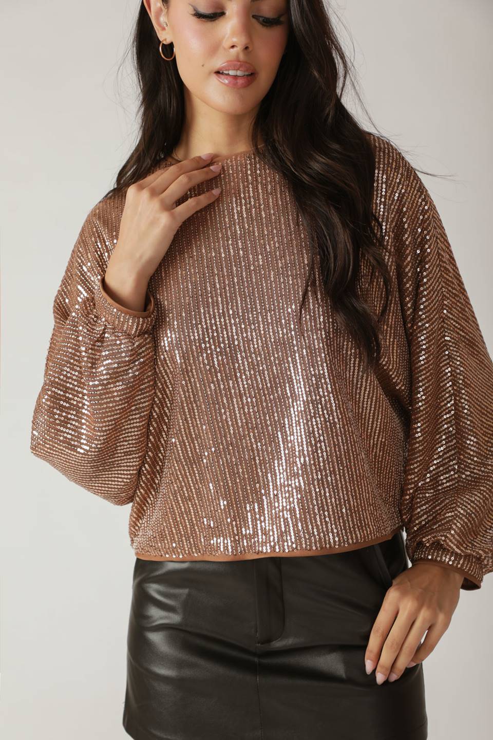 GOING OUT AGAIN SEQUIN TOP