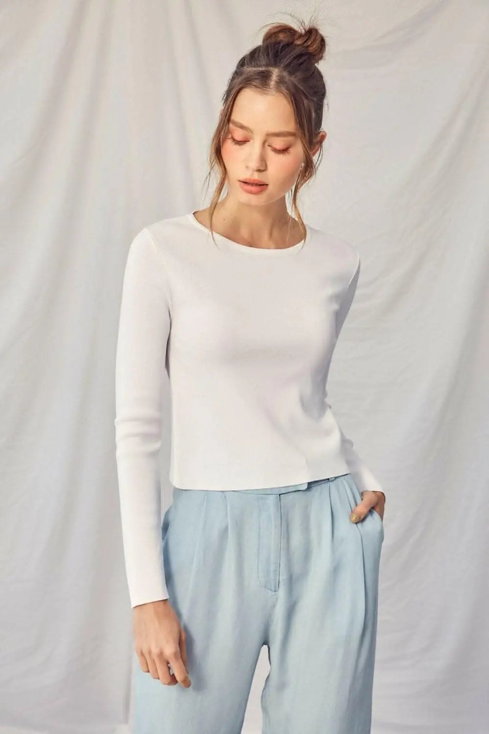 Sweaters Trendsi Twisted Backless Knit Top Women's Casual Long Sleeve Top - USA Made