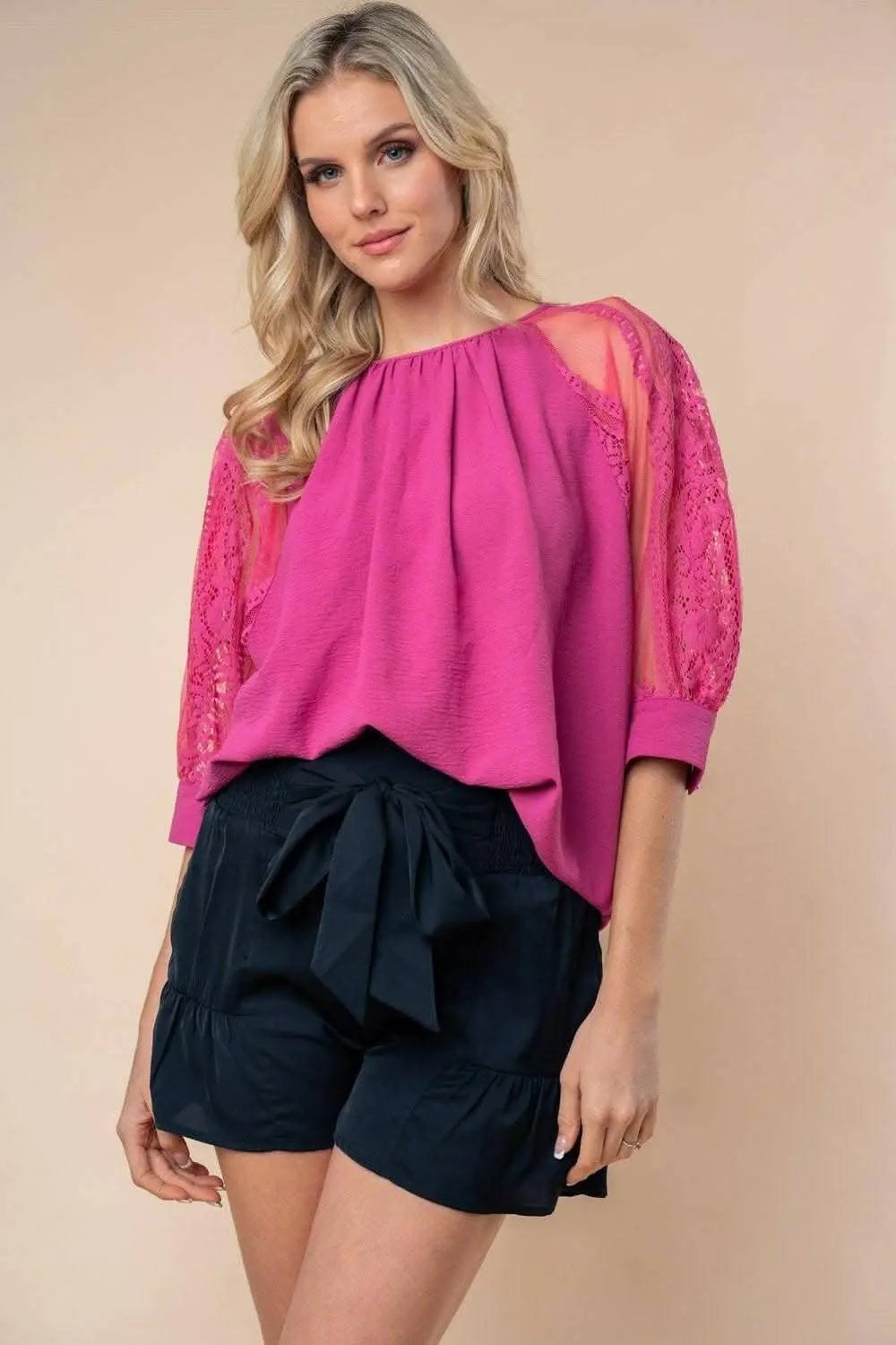 Trendsi Lace Sheer Blouse Ivory — Elegant Women's Top