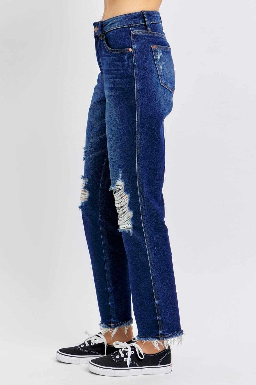 Denim Vest High Waist Jeans by Trendsi - Stretch
