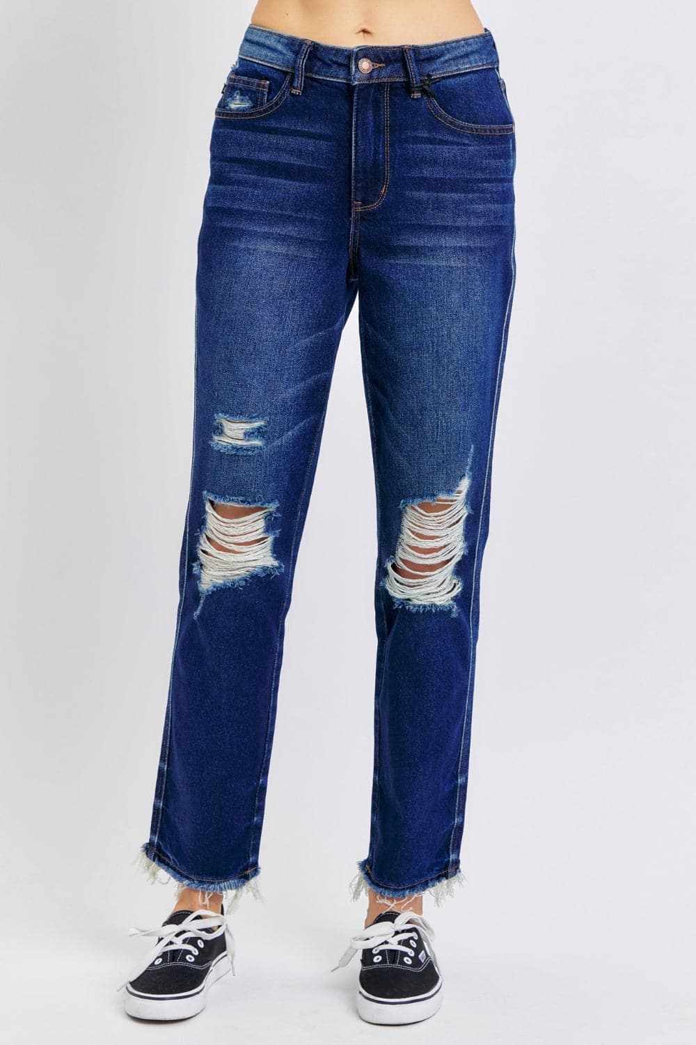 Denim Vest High Waist Jeans by Trendsi - Stretch