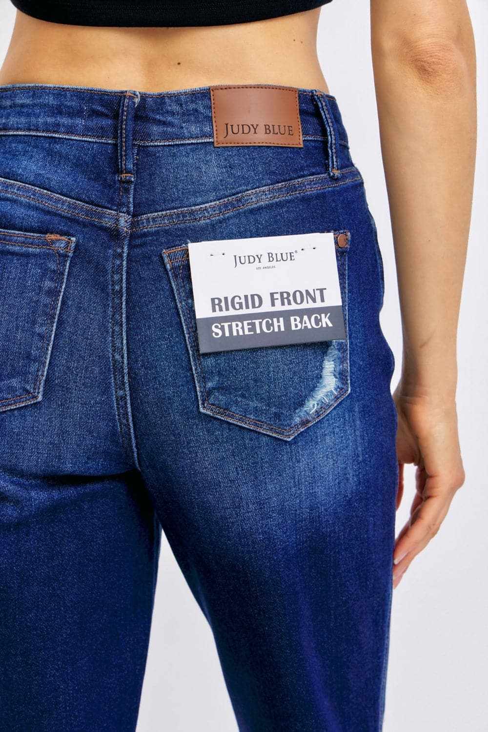 Denim Vest High Waist Jeans by Trendsi - Stretch