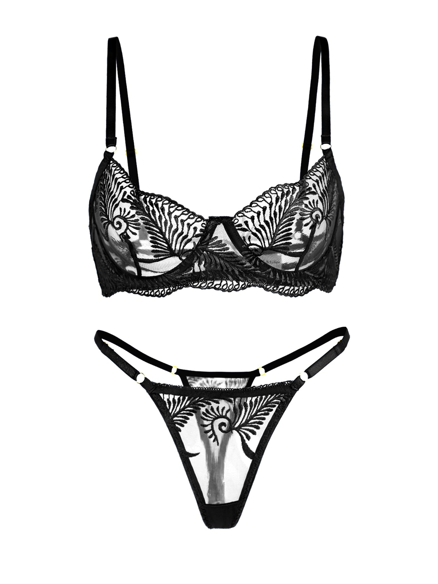 Elegant Essence Embroidery Lingerie Set