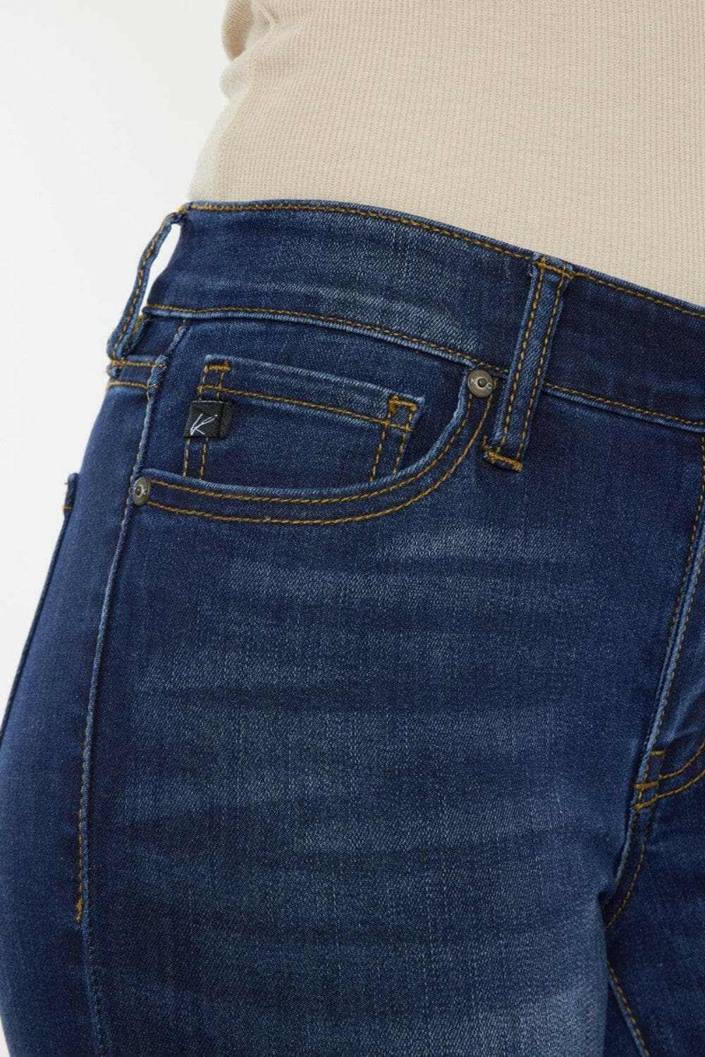 Dark Wash Skinny Jeans by Trendsi - Mid Rise