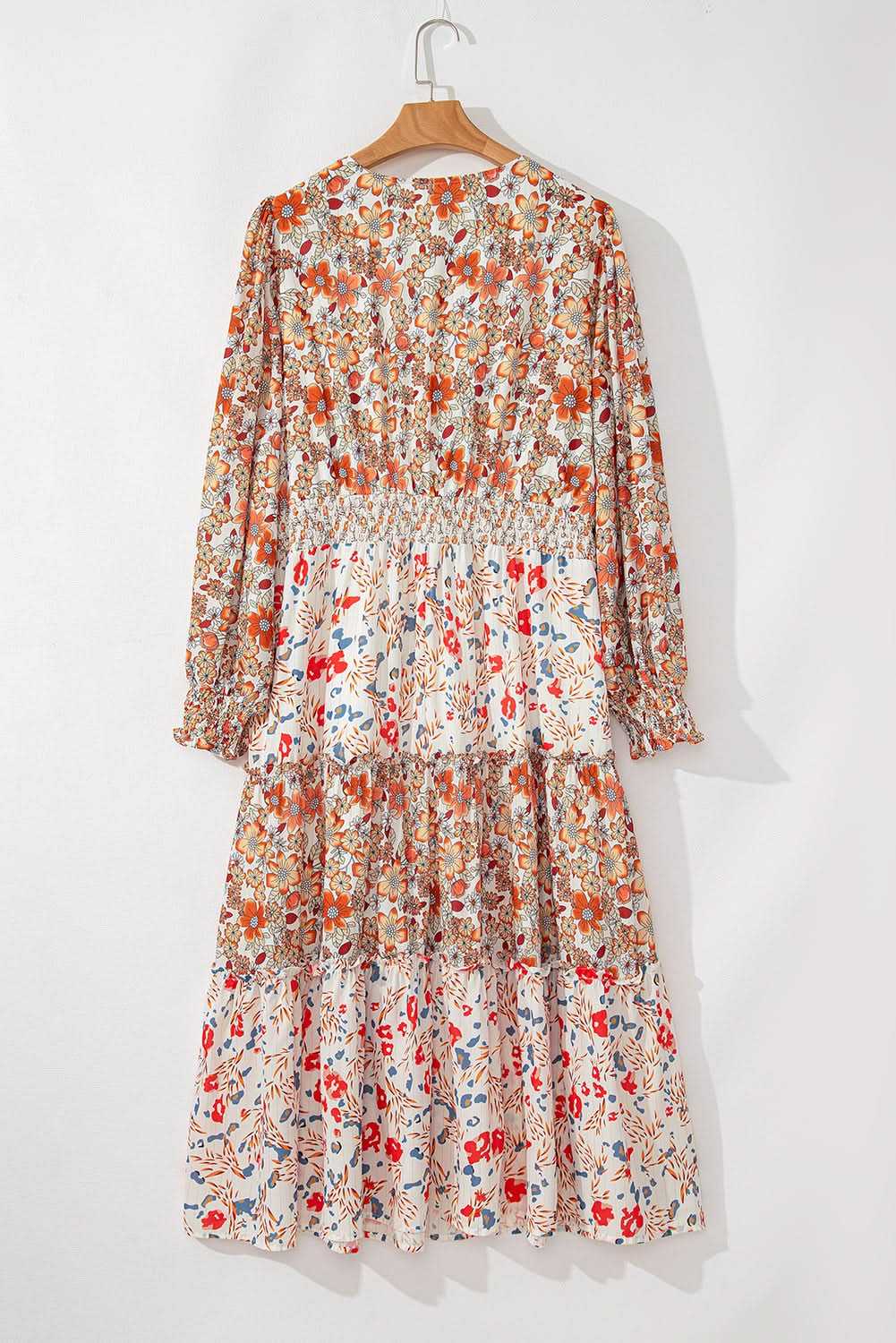 Dresses Love Salve Khaki Floral Maxi Dress Women's Fall Southern Belle Style + Comfy Fit