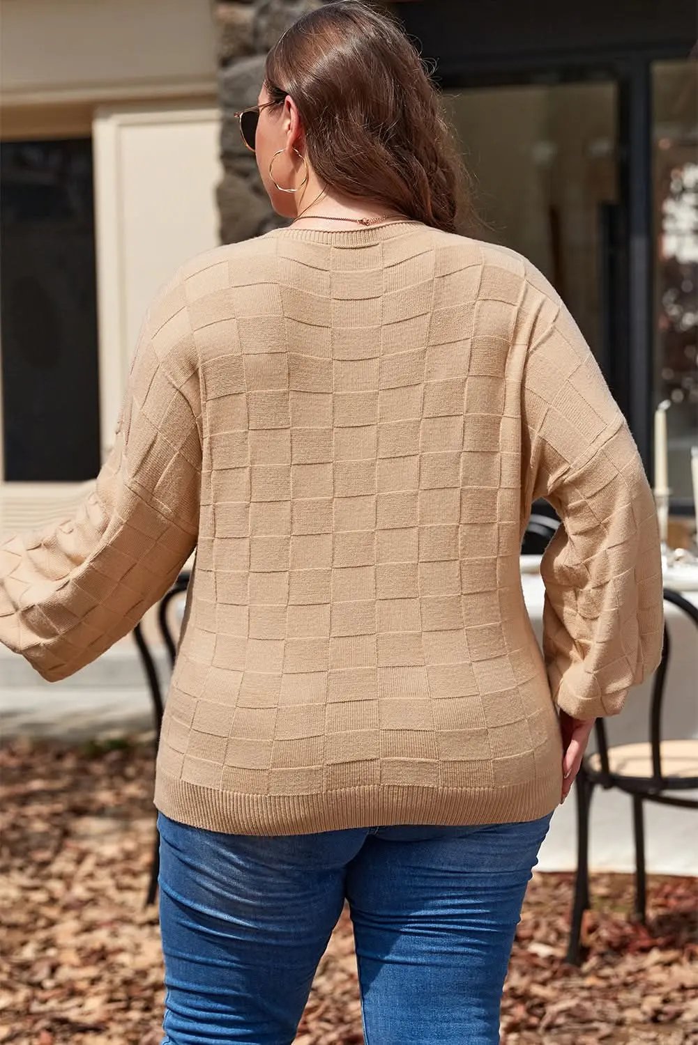 Pants Love Salve Beige Knit Sweater Women's Daily Wear Pullover Modern Style Winter