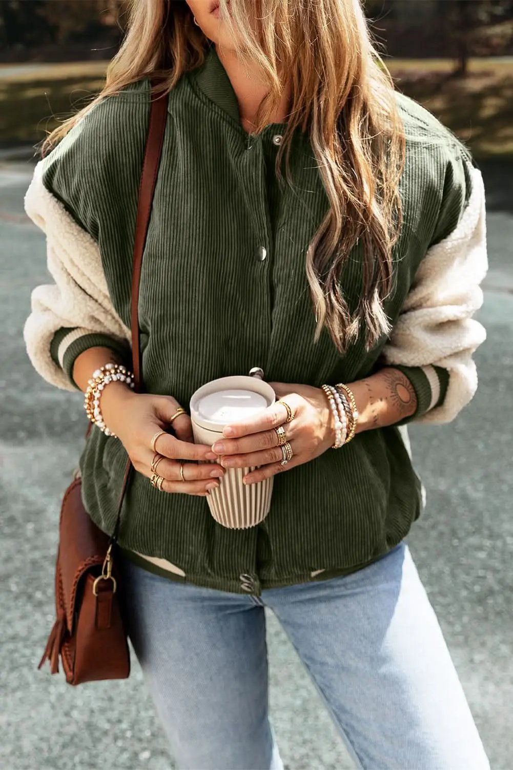 Love Salve Corduroy Bomber Jacket Women's — Warm Winter Layer