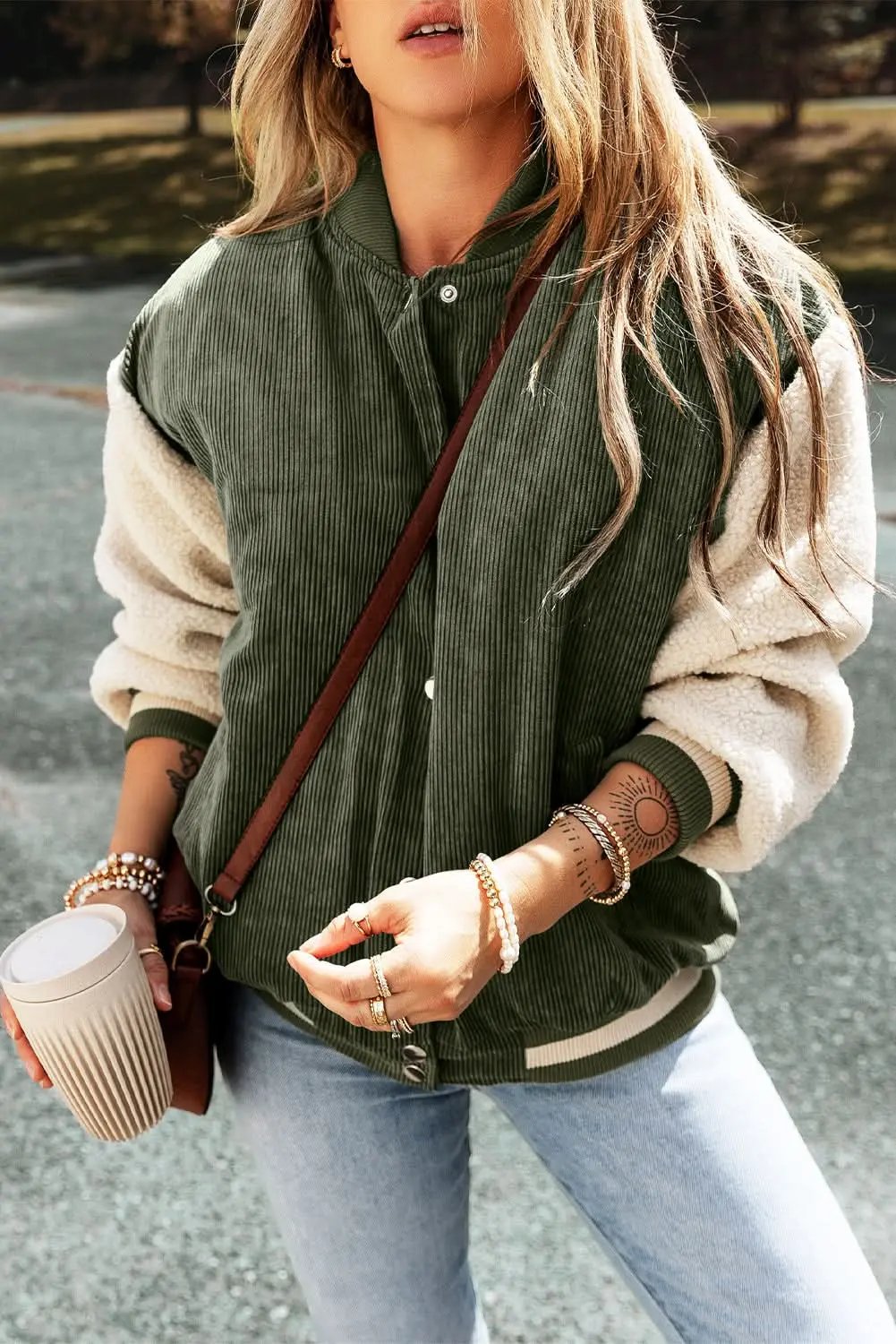 Love Salve Corduroy Bomber Jacket Women's — Warm Winter Layer