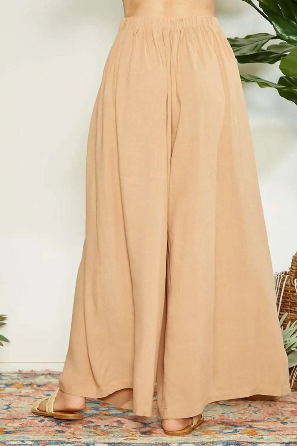 Trendsi Wrap Pleating Pants Women's Casual Wide Leg Trousers - Comfy & Stylish