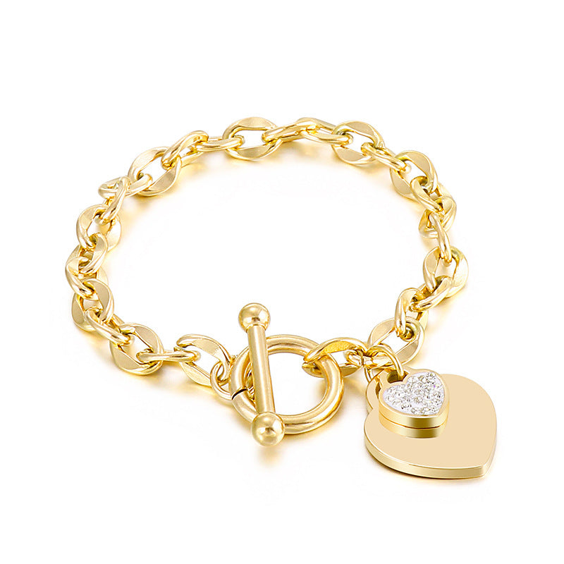Toggle Clasp Heart Bracelet