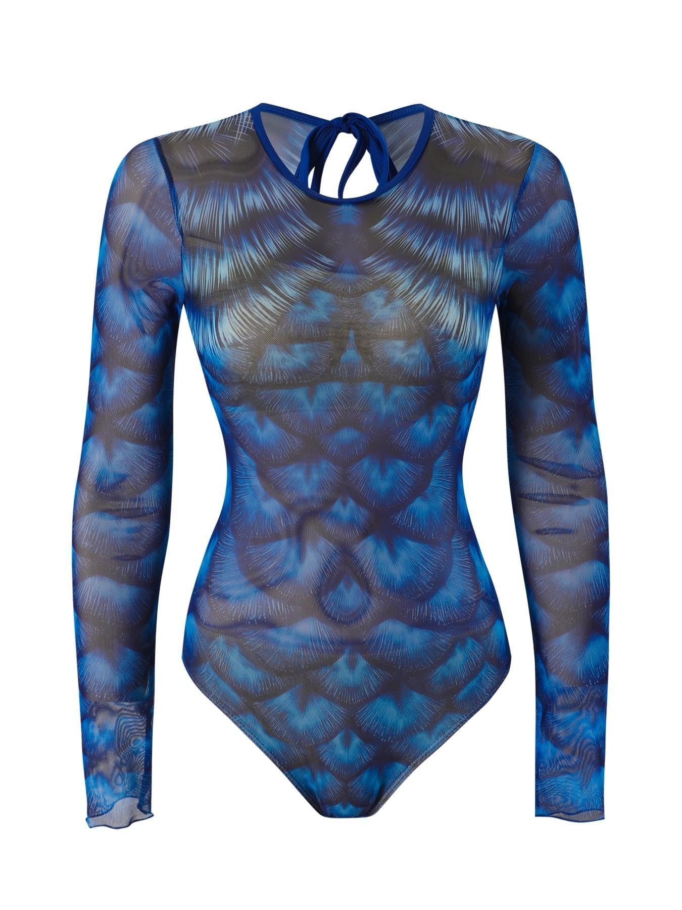 One Piece Swimsuit Women Sexy Retro Mesh Swimsuit Set Two Piece Set Long Sleeve One Piece Swimsuit Vacation Swimsuit