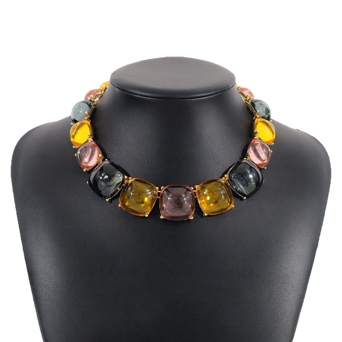 Ornament Personality Magazine Alloy Rhinestone Necklace Earrings for Women