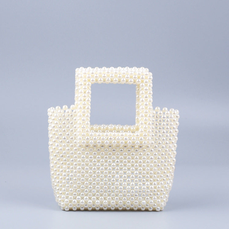 Popular Acrylic Hand Woven Color Square Clutch High Quality Lightweight Ladies Bag