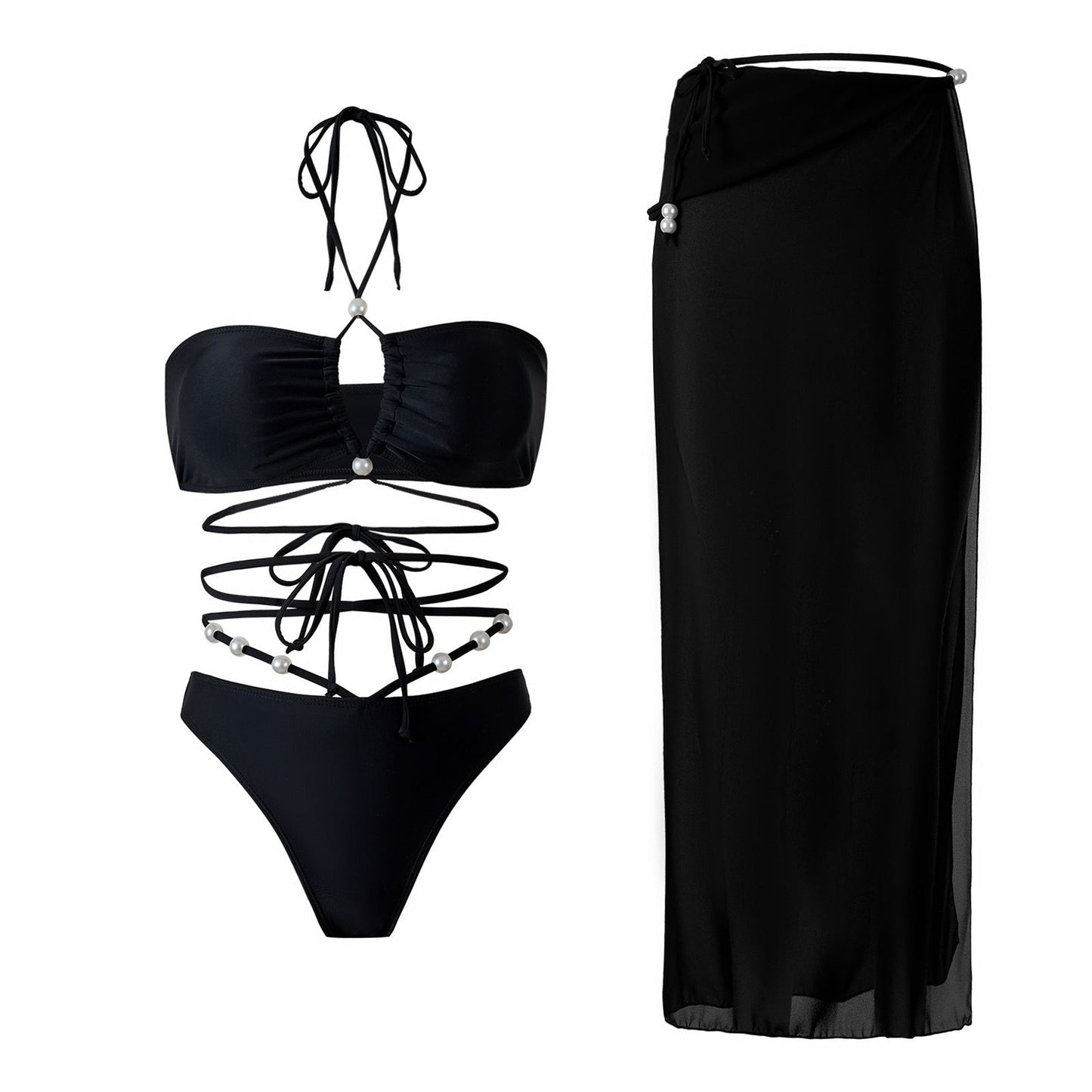 Bikini Two Piece Solid Color Sexy Swimsuit Women