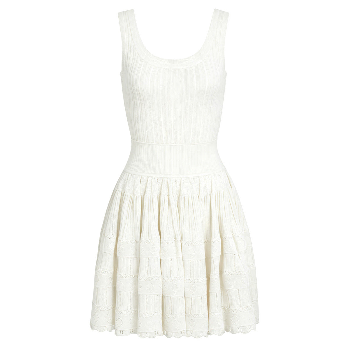 Summer Socialite Internet Celebrity Fashionable Knitted Dark Pattern Sleeveless Vest Dress