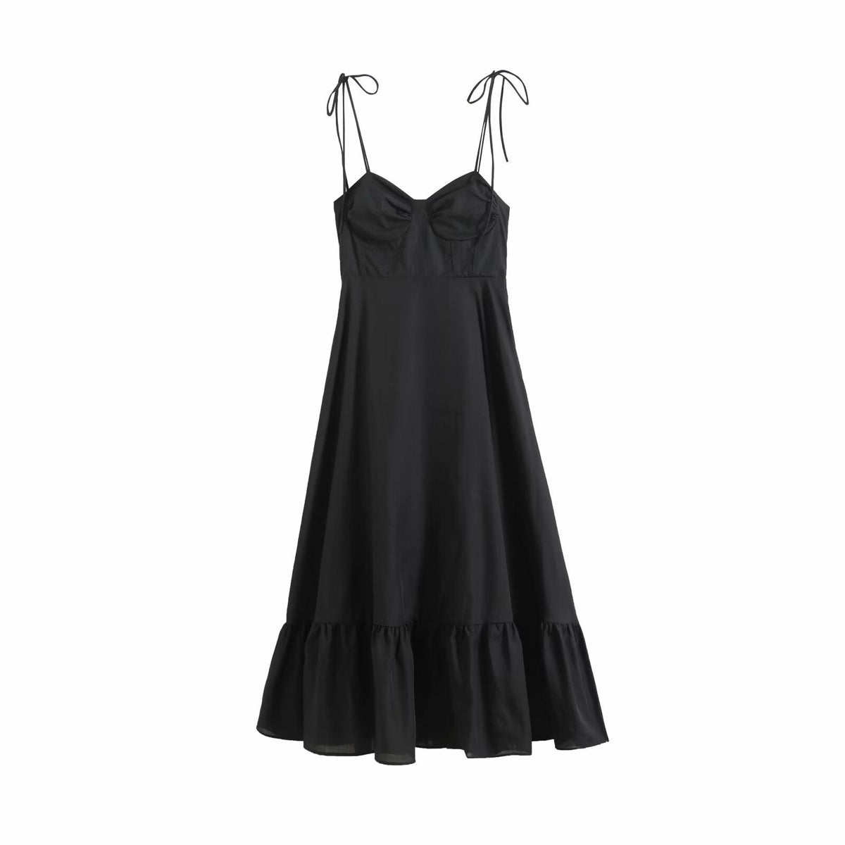 Summer Women Clothing Laminated Decoration Poplin Sleeveless Sling Dress Slimming