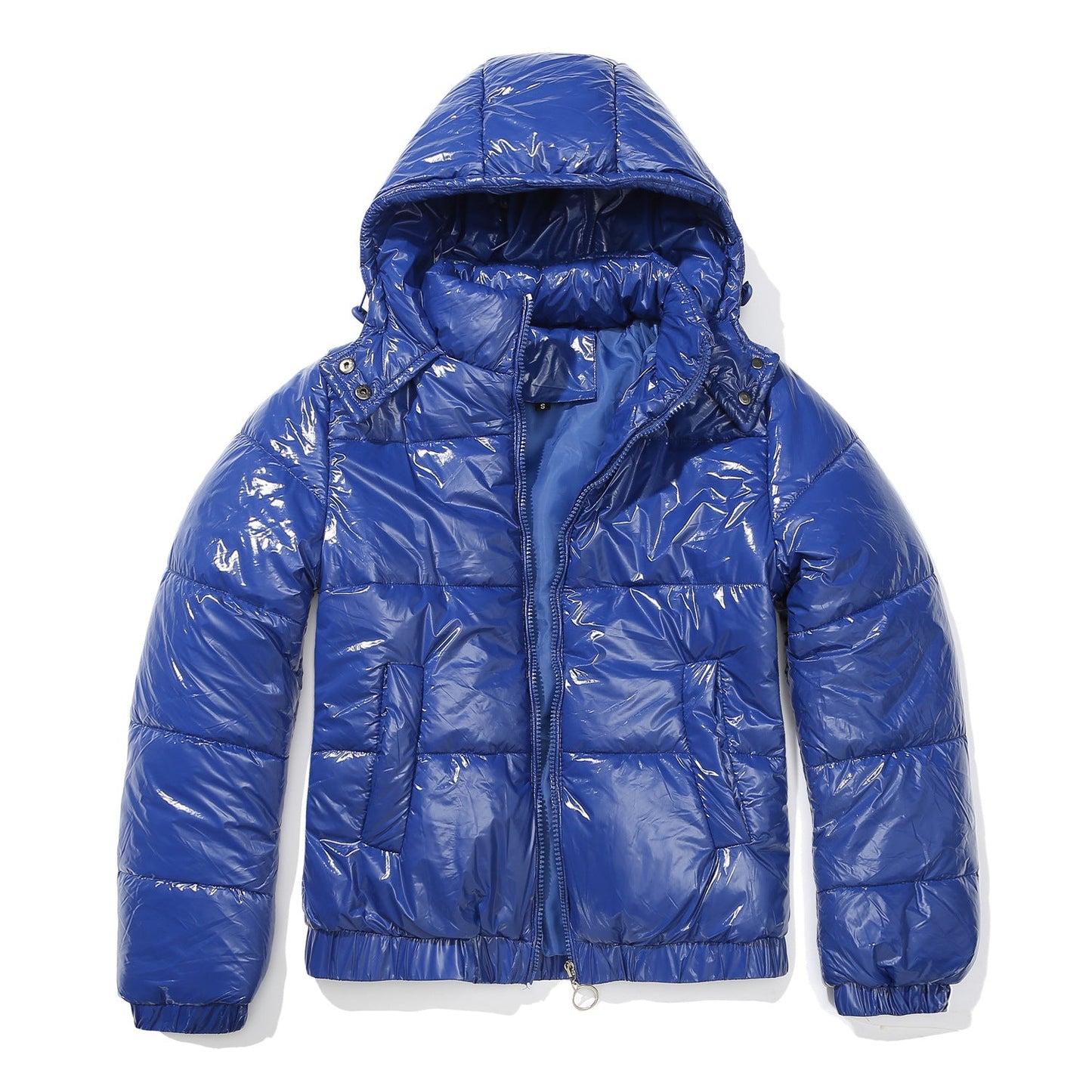 Fall Winter Hooded Cotton Padded Clothes 20D Film Splash Proof Fashionable Jacket Long Sleeve Glossy Cotton Padded Clothes for Women