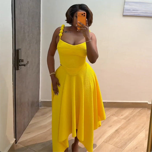 Women Clothing Spring Sweet Fresh Solid Color Camisole High Waist Skirt Two Piece Sets