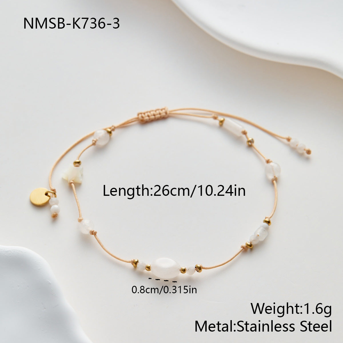 Sold Jewelry Sweet All Matching Natural Stone Bracelet Women Simple Pulling Rope Bracelet