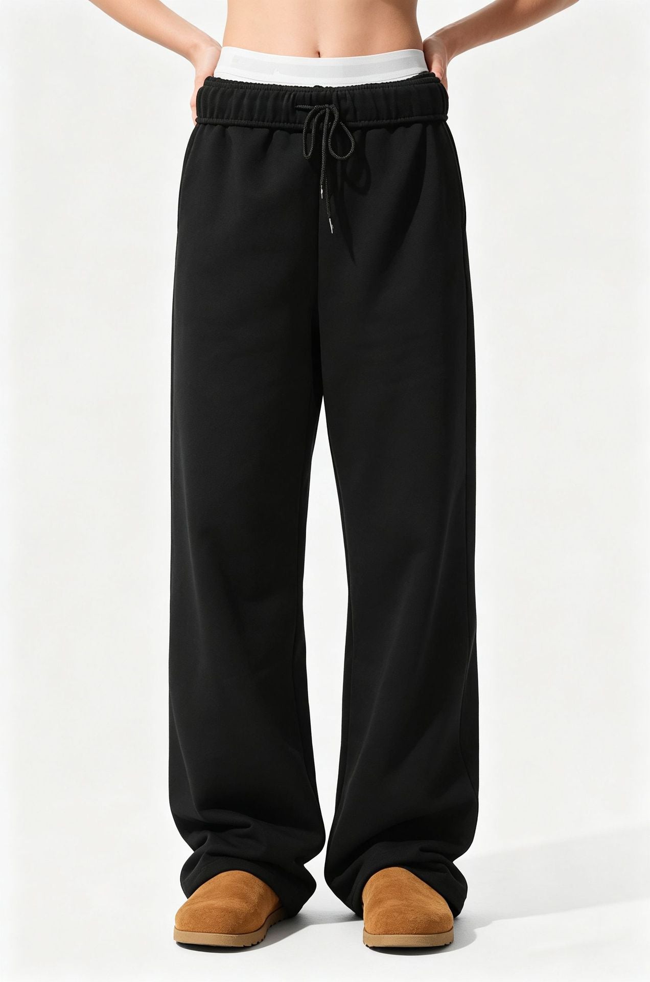 Women Autumn Sweatpants Sports Pants Loose Casual Sweatpants Women Windproof Warm Straight-Leg Trousers