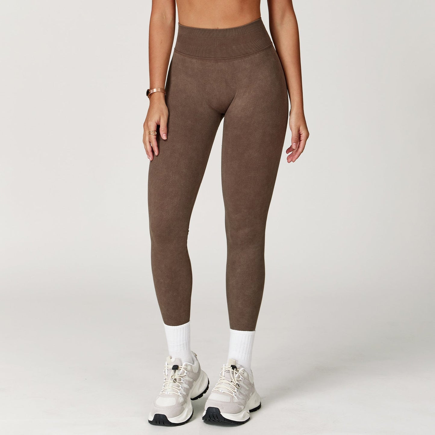 Sollinarry Seamless Stone Washed Yoga Pants High Waist Hip Lift Tight Trousers Running Sports Fitness Yoga Trousers for Women
