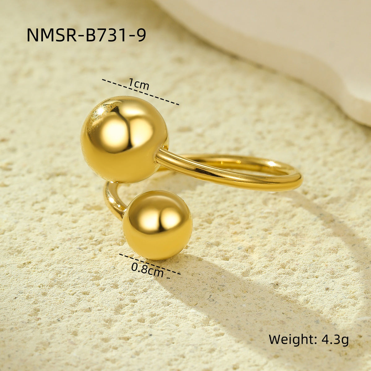 Niche High Grade Stainless Steel Ring Geometric Abstract Open Irregular Asymmetric Non Fading Titanium Steel Ring Ornament