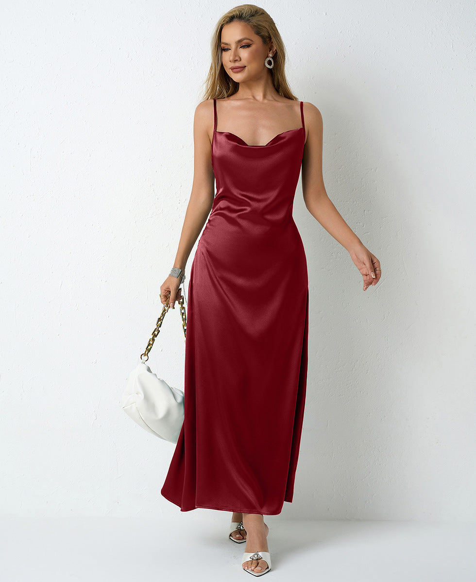 Satin Shirt Women Women Clothing Artificial Silk Casual Pleated Long Sleeve Satin Top