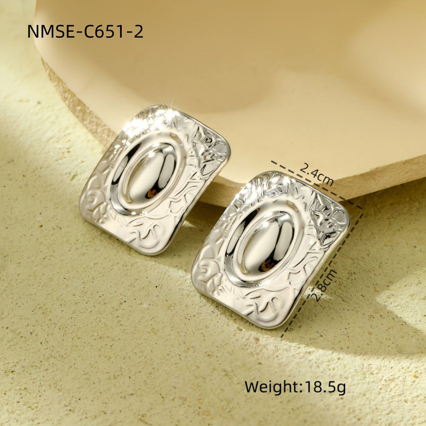 Light Extravagant Love Heart Geometric Abstract Square Titanium Steel Earrings Back Shaped Five Pointed Star High Grade Stainless Steel Earrings