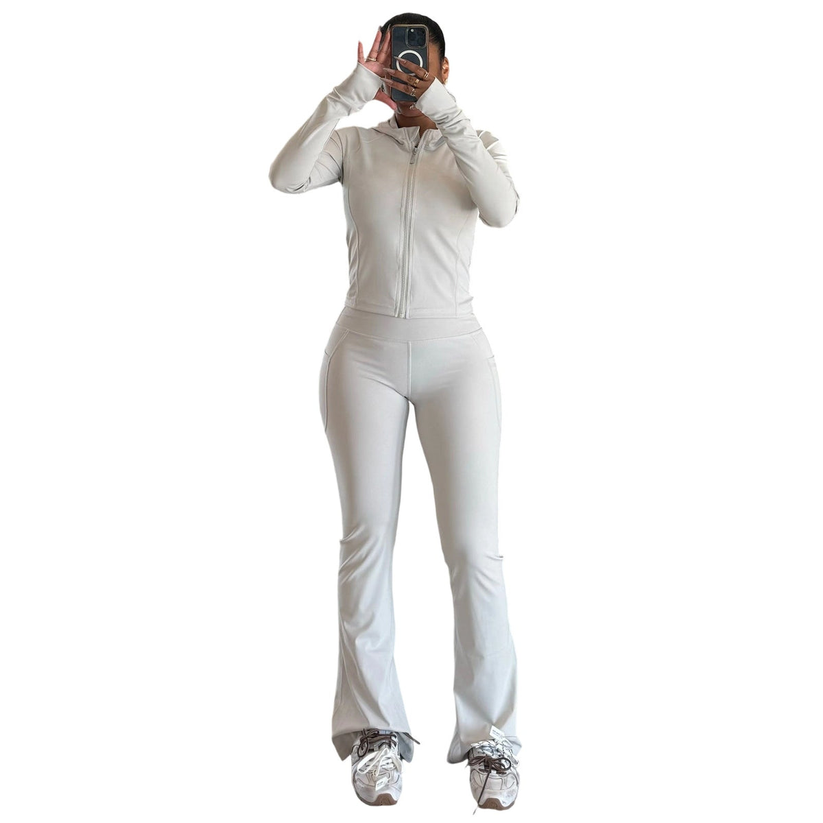 Yoga Tight Quick-Drying Fitness Pocket Zipper Yoga Clothes Outdoor Running Sports Set