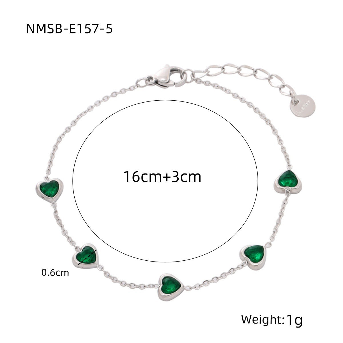 Loving Heart Zircon Stainless Steel Bracelet Special Interest Design Light Luxury All Match High Grade Women Bracelet