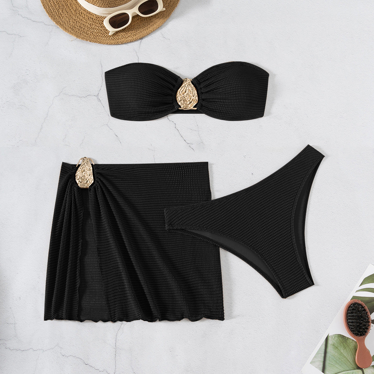 Spring Vacation Beach Three Piece Split Swimsuit Skirt