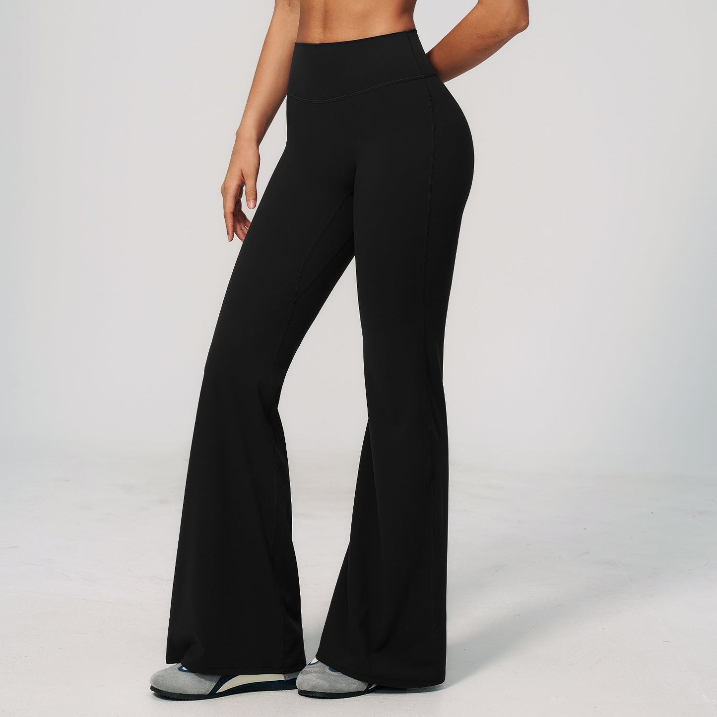 Summer Brushed Yoga Trousers High Waist Shaping Outdoor Running Sports Fitness Bell Bottom Pants Women