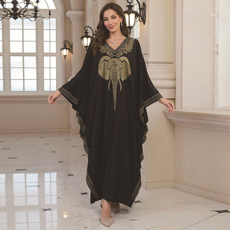 Rayon Embroidered Holiday Loose Maxi Dress Women Beach Jacket Seaside Maxi Dress Beach Cover Up