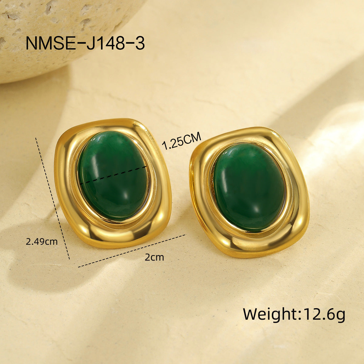 French Old Money Tigereye Oval Earrings Women Atmosphere Elegance Retro Earrings Earrings