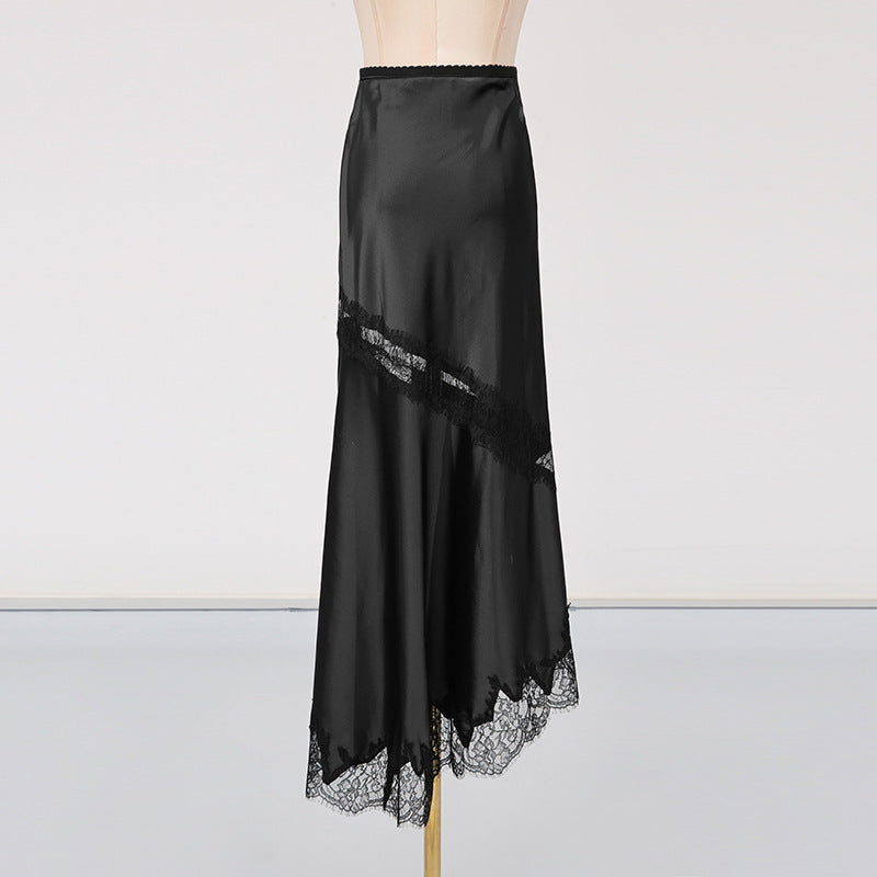 Summer Lace Split Skirt Women Elegant Skirt