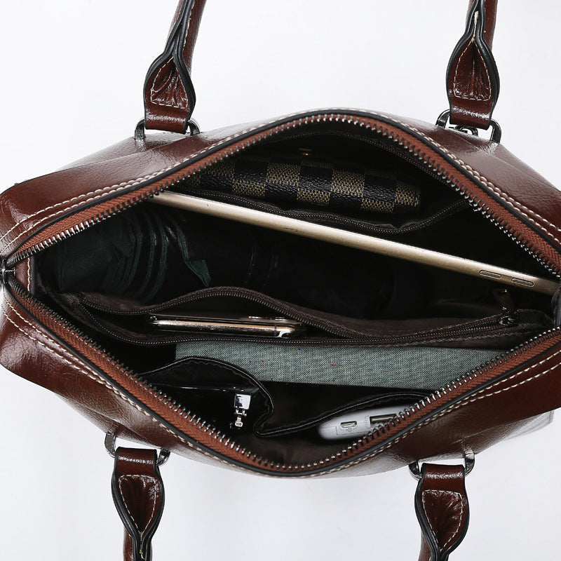 Handbags Women Texture Soft Leather Women Bag Trendy Large Capacity Bag Shoulder Messenger Bag